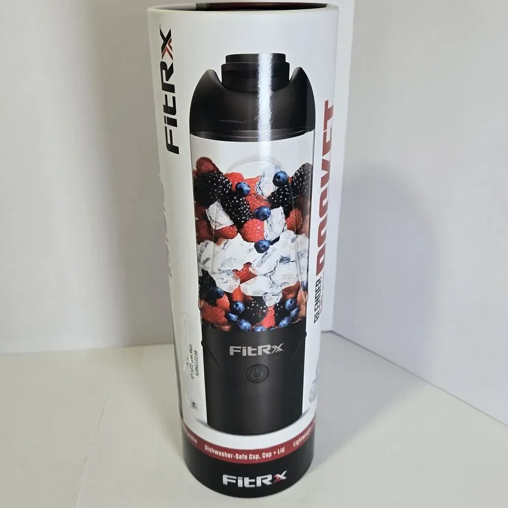 FitRx Rocket Portable Blender 18oz Black USB Rechargeable Personal Smoothie CIB